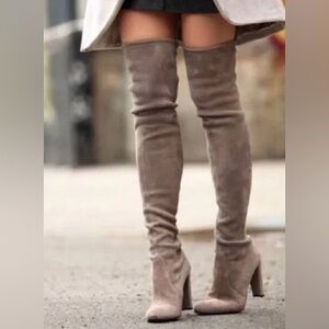 Unisa Elegant Taupe Over-the-Knee Boots